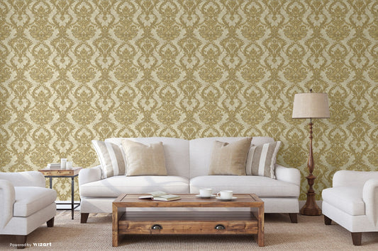 Rococo Maison Linen Classic Ornamental Wallpaper II by La Belle Maison