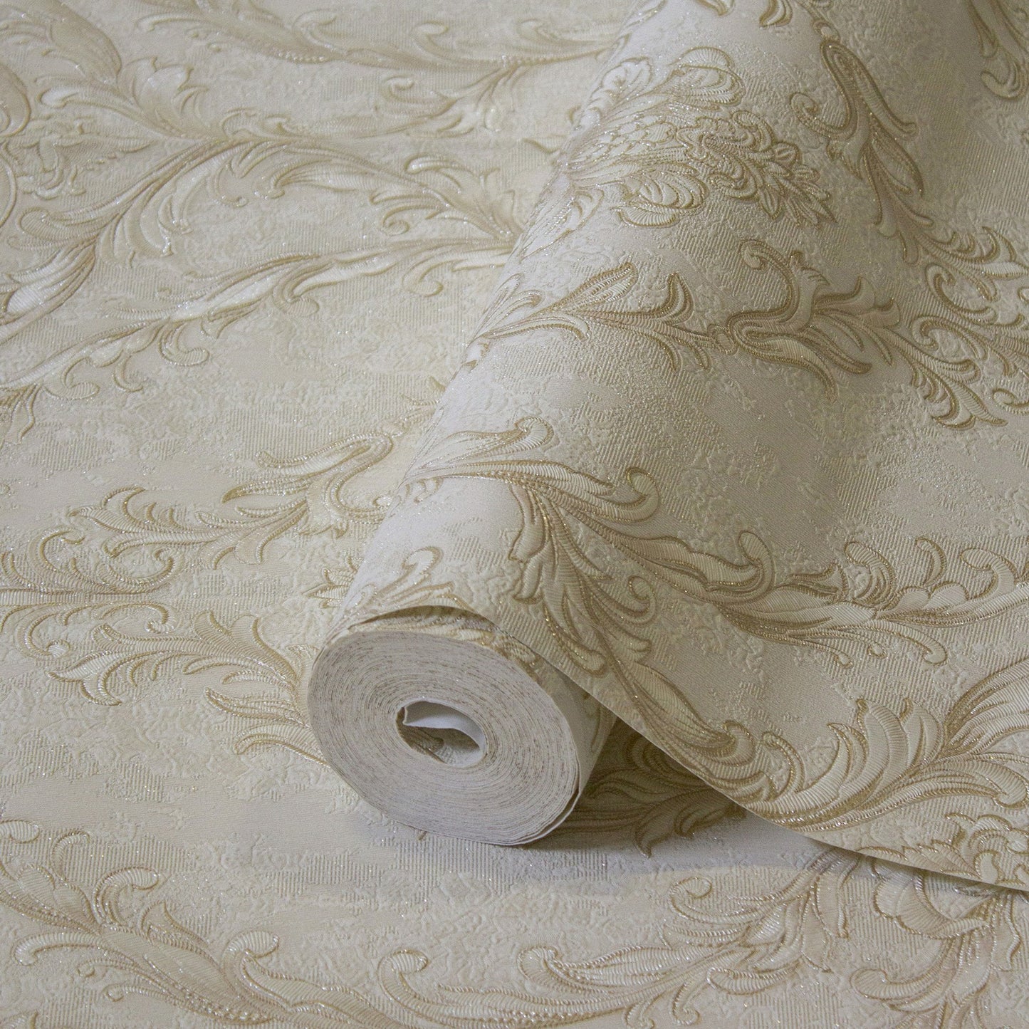 Rococo Maison Biscuit Heritage Damask Wallpaper by La Belle Maison