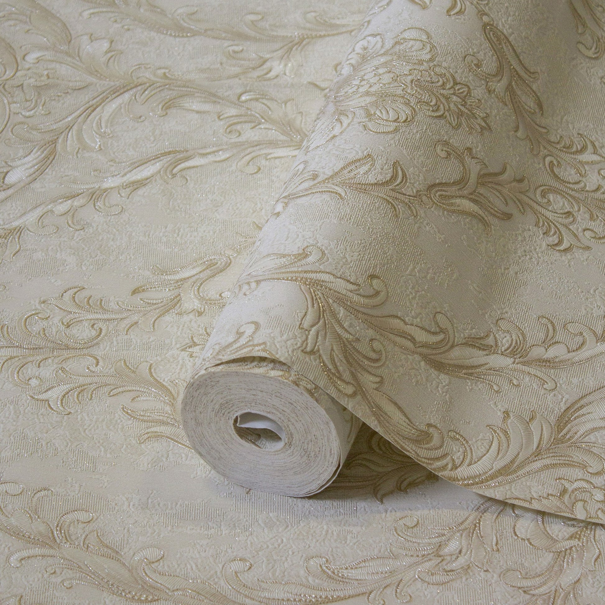 Rococo Maison Biscuit Heritage Damask Wallpaper by La Belle Maison