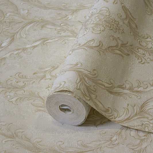Rococo Maison Biscuit Heritage Damask Wallpaper by La Belle Maison
