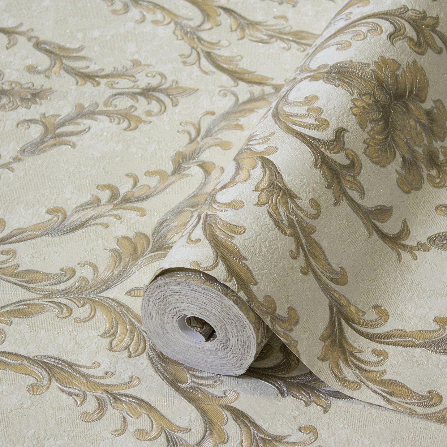 Rococo Maison Sand Soft Rococo Wallpaper by La Belle Maison