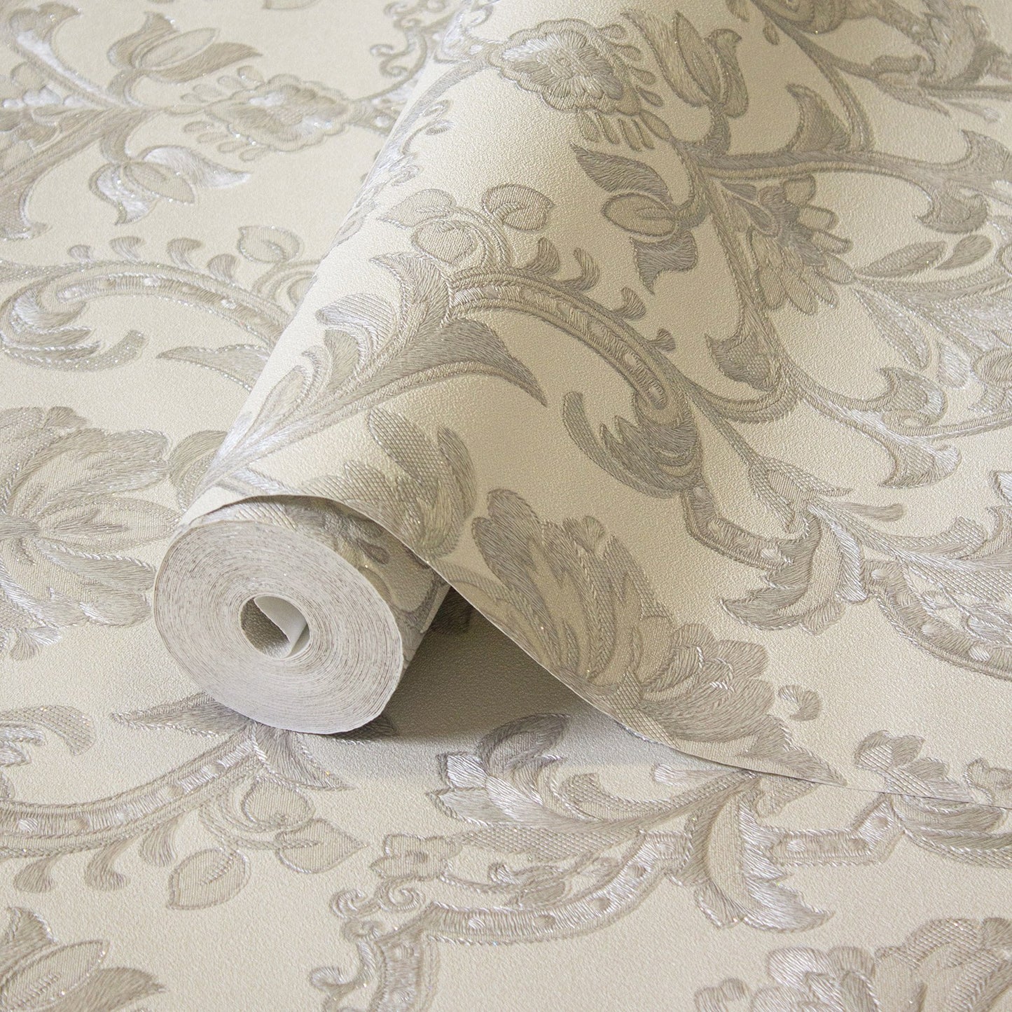 Rococo Maison Smoke Heritage Damask Wallpaper by La Belle Maison