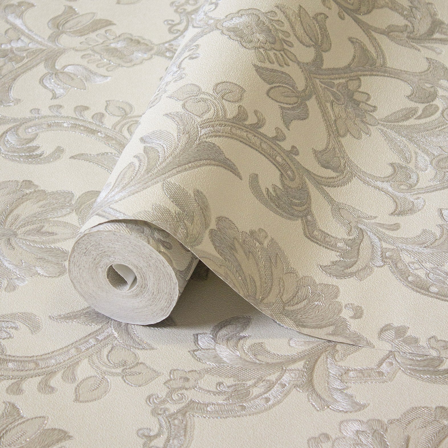 Rococo Maison Smoke Heritage Damask Wallpaper by La Belle Maison