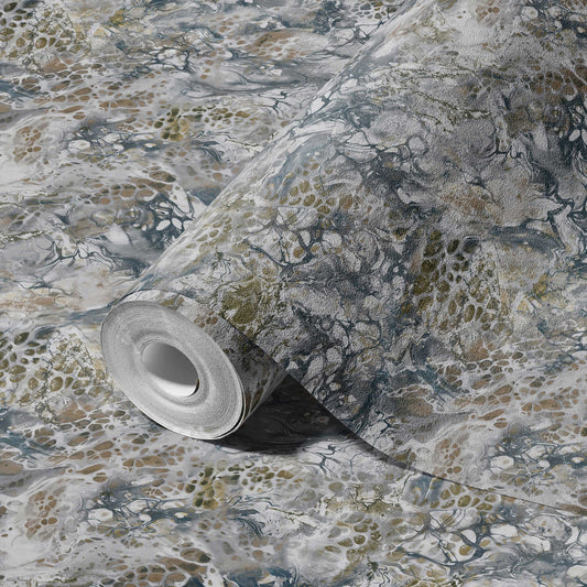 Roka Living Ash Natural Texture Wallpaper by La Belle Maison