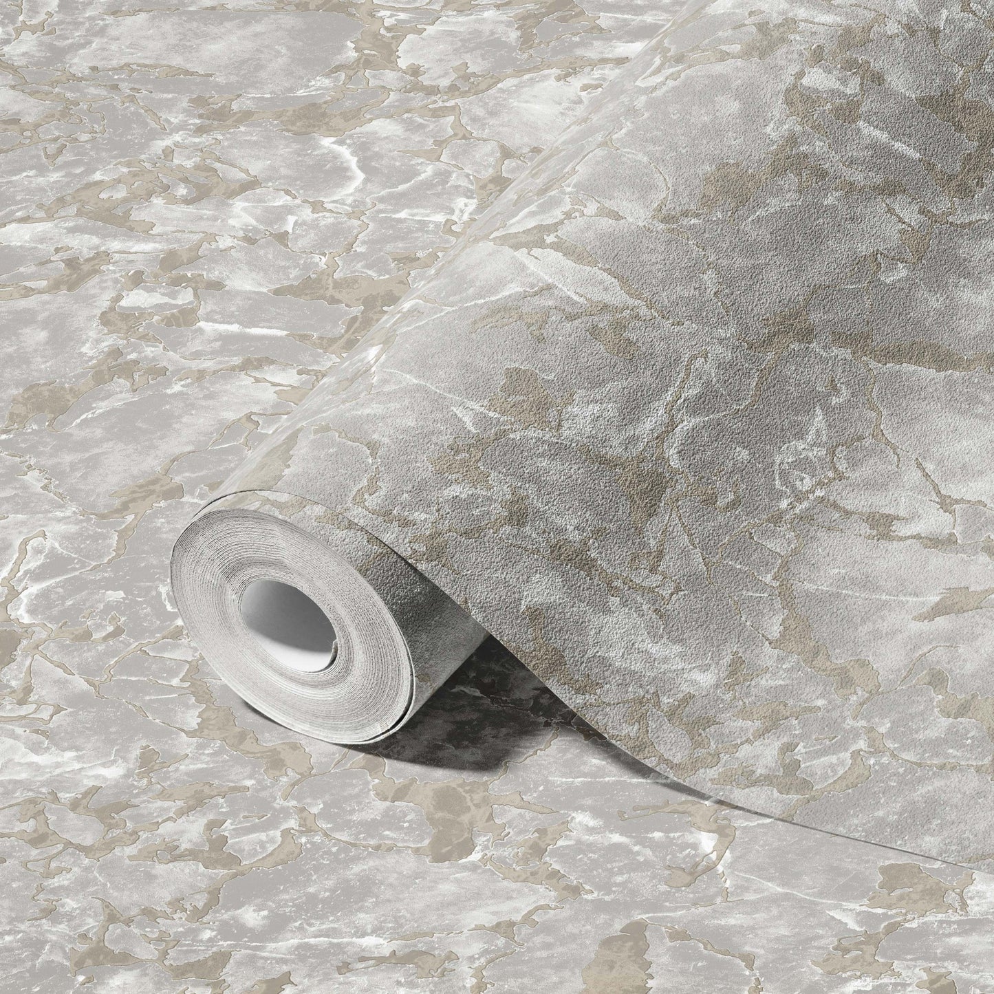 Roka Living Silver Warm Linen Wallpaper by La Belle Maison