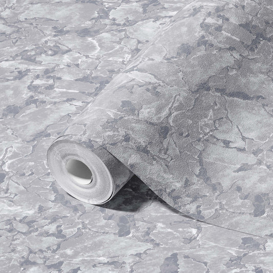 Roka Living Silver Taupe Natural Texture Wallpaper by La Belle Maison