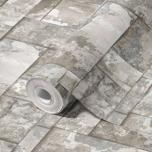 Roka Living Grey Relaxed Weave Wallpaper by La Belle Maison