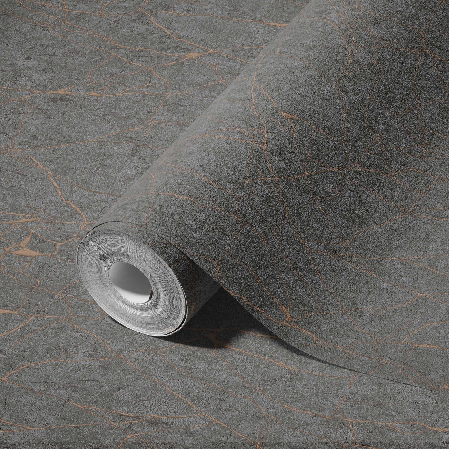 Roka Living Ash Grey Contemporary Texture Wallpaper by La Belle Maison