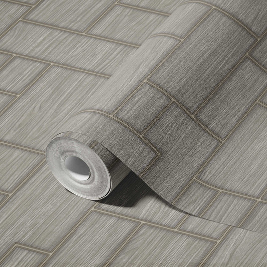 Roka Living Pewter Contemporary Texture Wallpaper by La Belle Maison