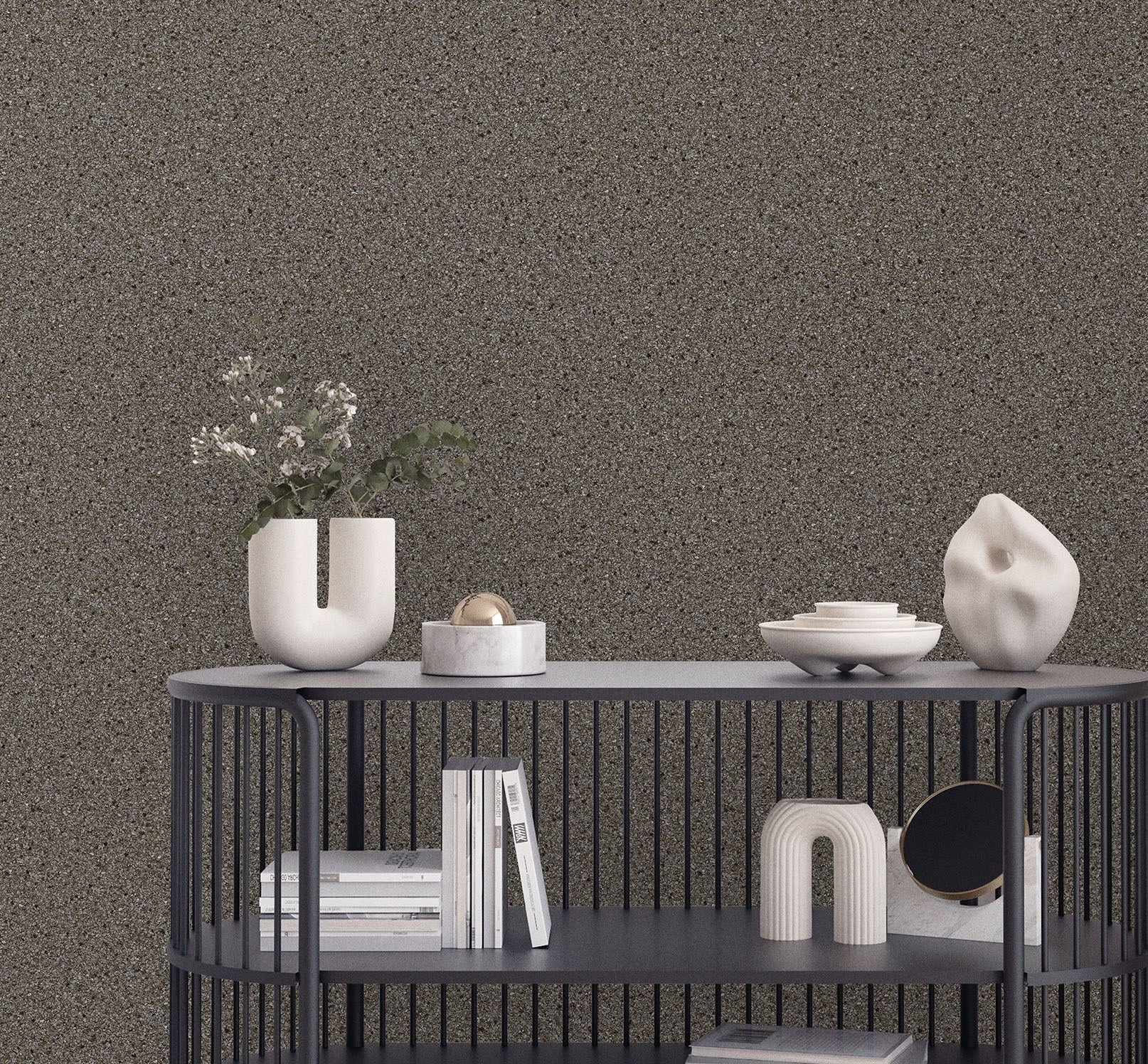 Roka Living Grey Organic Weave Wallpaper by La Belle Maison