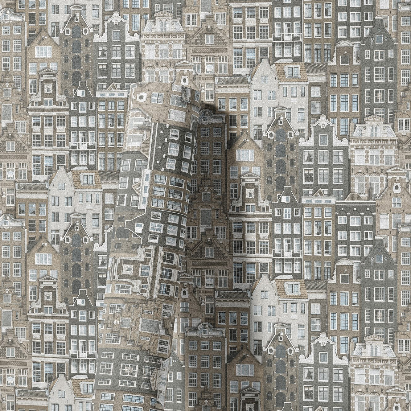 Roka Living Ash Grey Warm Linen Wallpaper by La Belle Maison