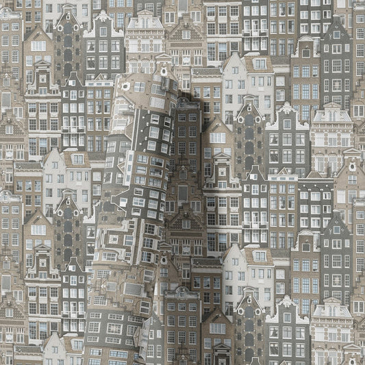 Roka Living Ash Grey Warm Linen Wallpaper by La Belle Maison