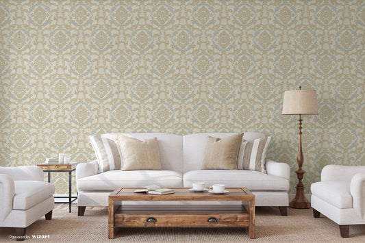 Rumi Stories Pebble Poetic Pattern Wallpaper by La Belle Maison
