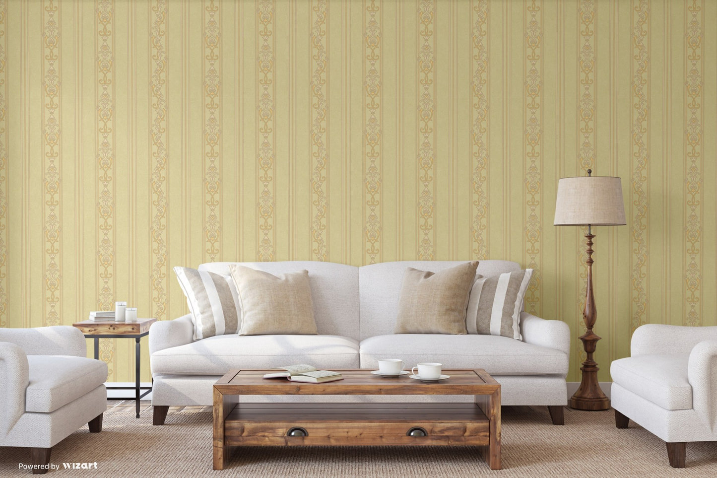 Rumi Stories Ash Grey Heritage Motif Wallpaper by La Belle Maison