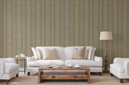 Rumi Stories Graphite Elegant Scroll Wallpaper by La Belle Maison