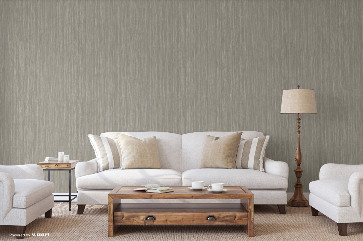 Rumi Stories Smoke Soft Ornamental Wallpaper by La Belle Maison