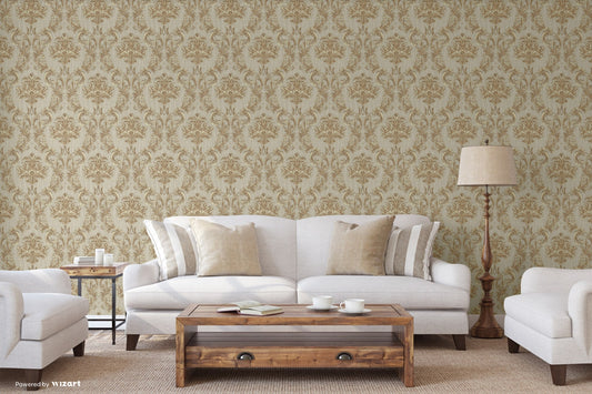 Rumi Stories Biscuit Soft Ornamental Wallpaper by La Belle Maison