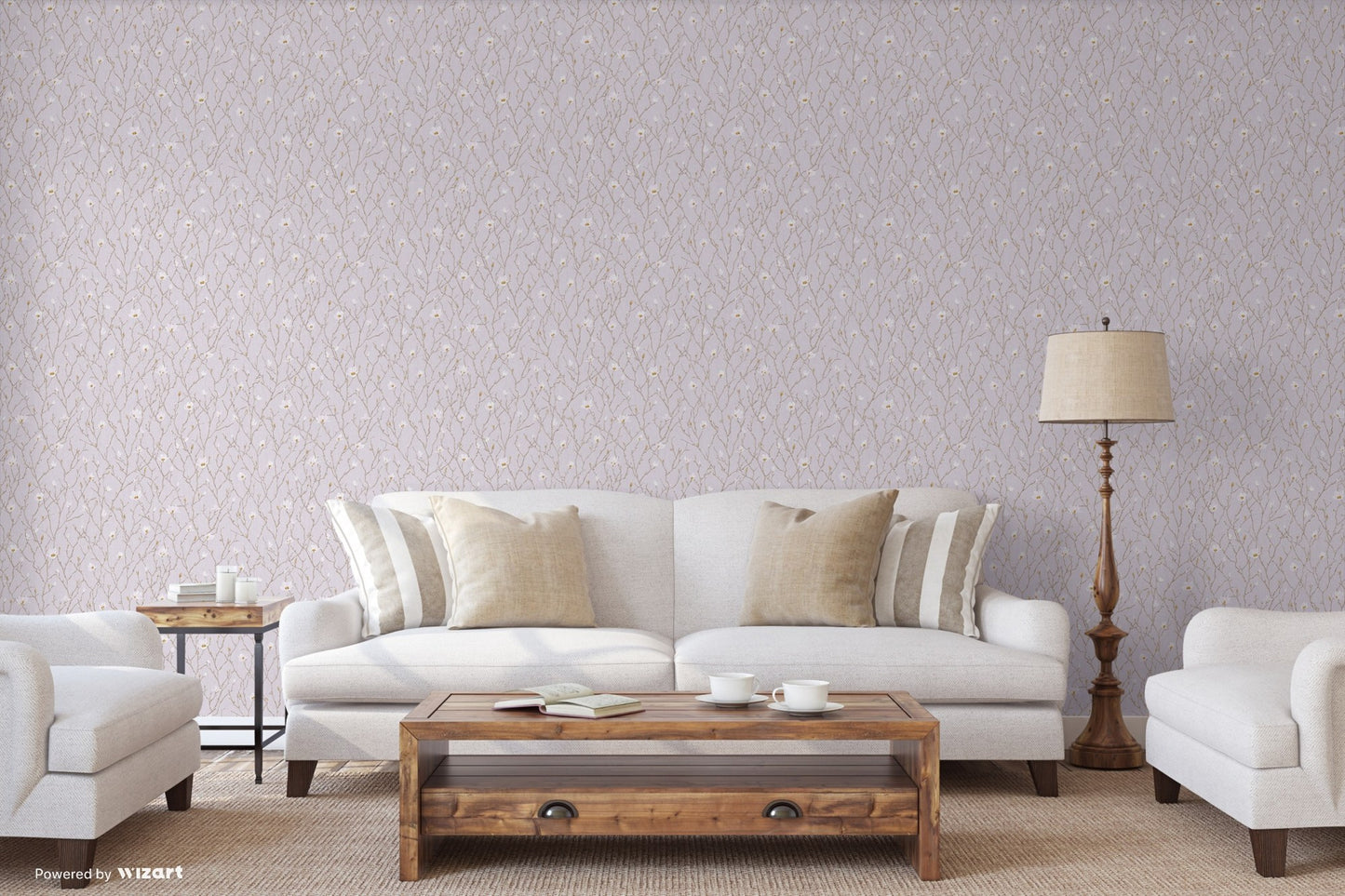 Seven Rooms Silver Taupe Subtle Pattern Wallpaper by La Belle Maison