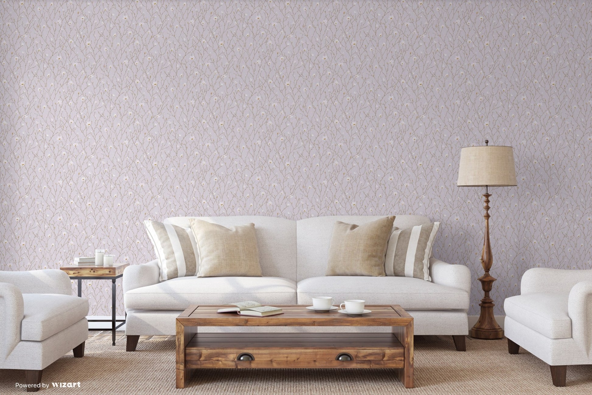 Seven Rooms Silver Taupe Subtle Pattern Wallpaper by La Belle Maison