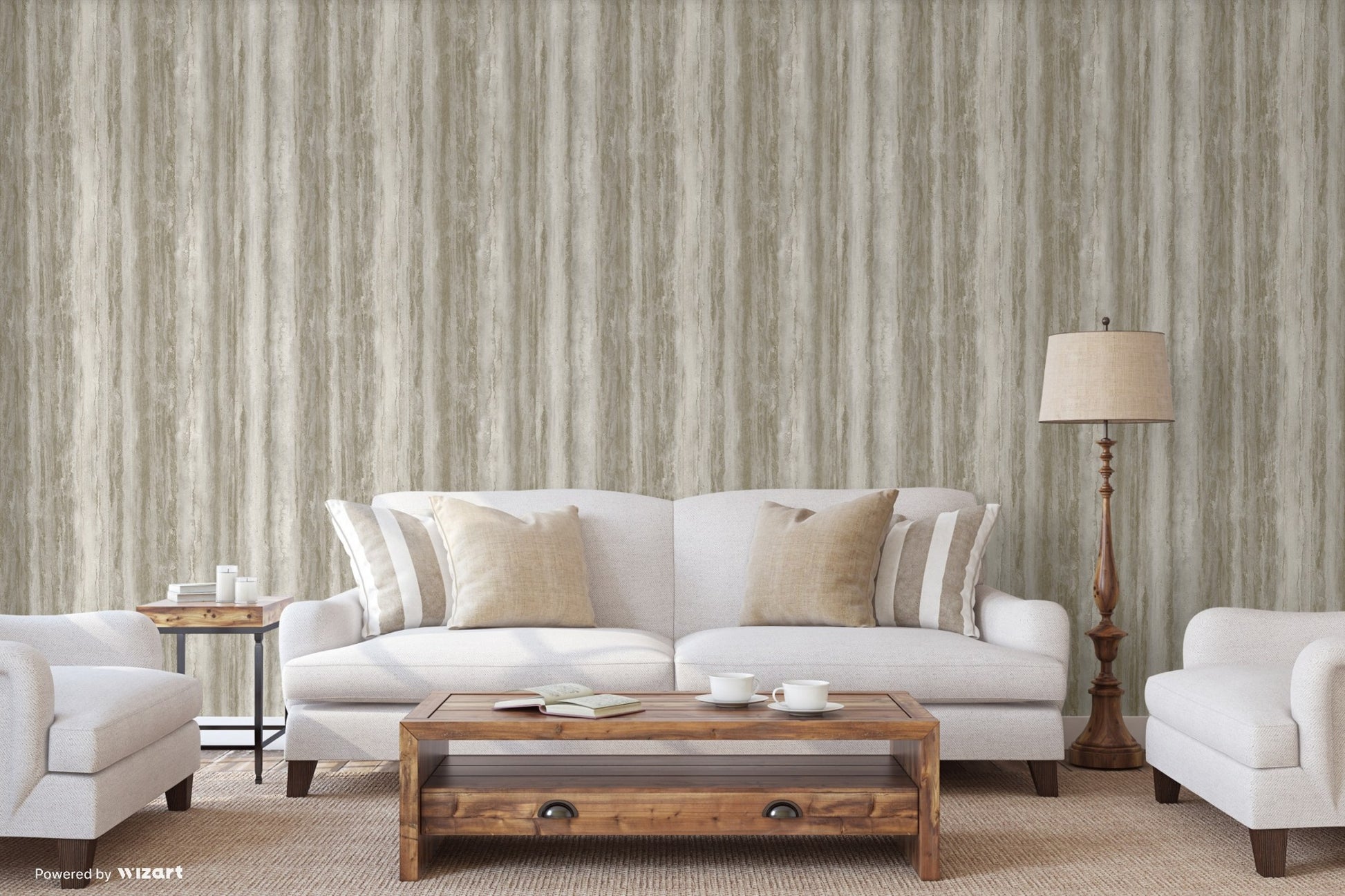 Seven Rooms Warm Grey Subtle Pattern Wallpaper by La Belle Maison