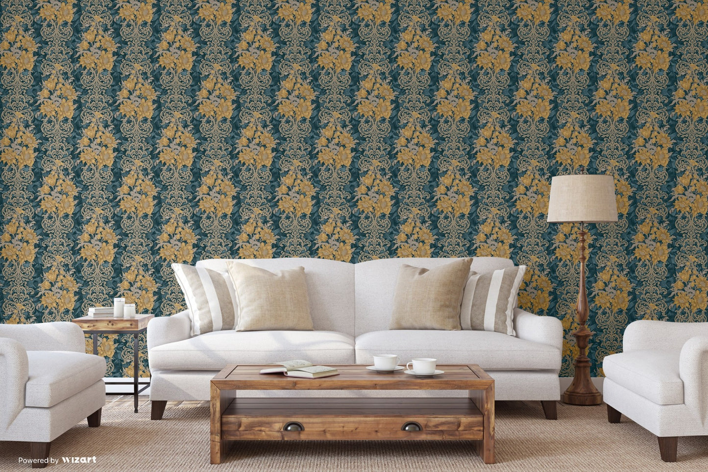Seven Rooms Indigo Night Modern Stone Wallpaper by La Belle Maison