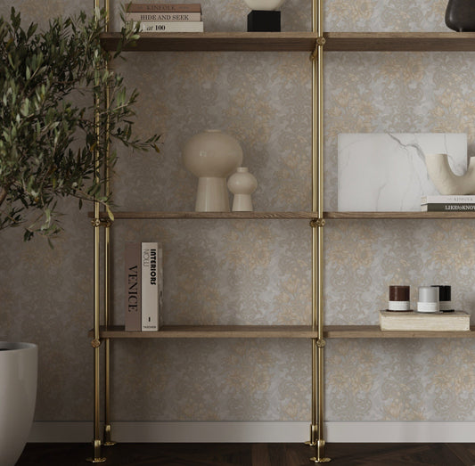 Seven Rooms Silver Taupe Marble Effect Wallpaper II by La Belle Maison