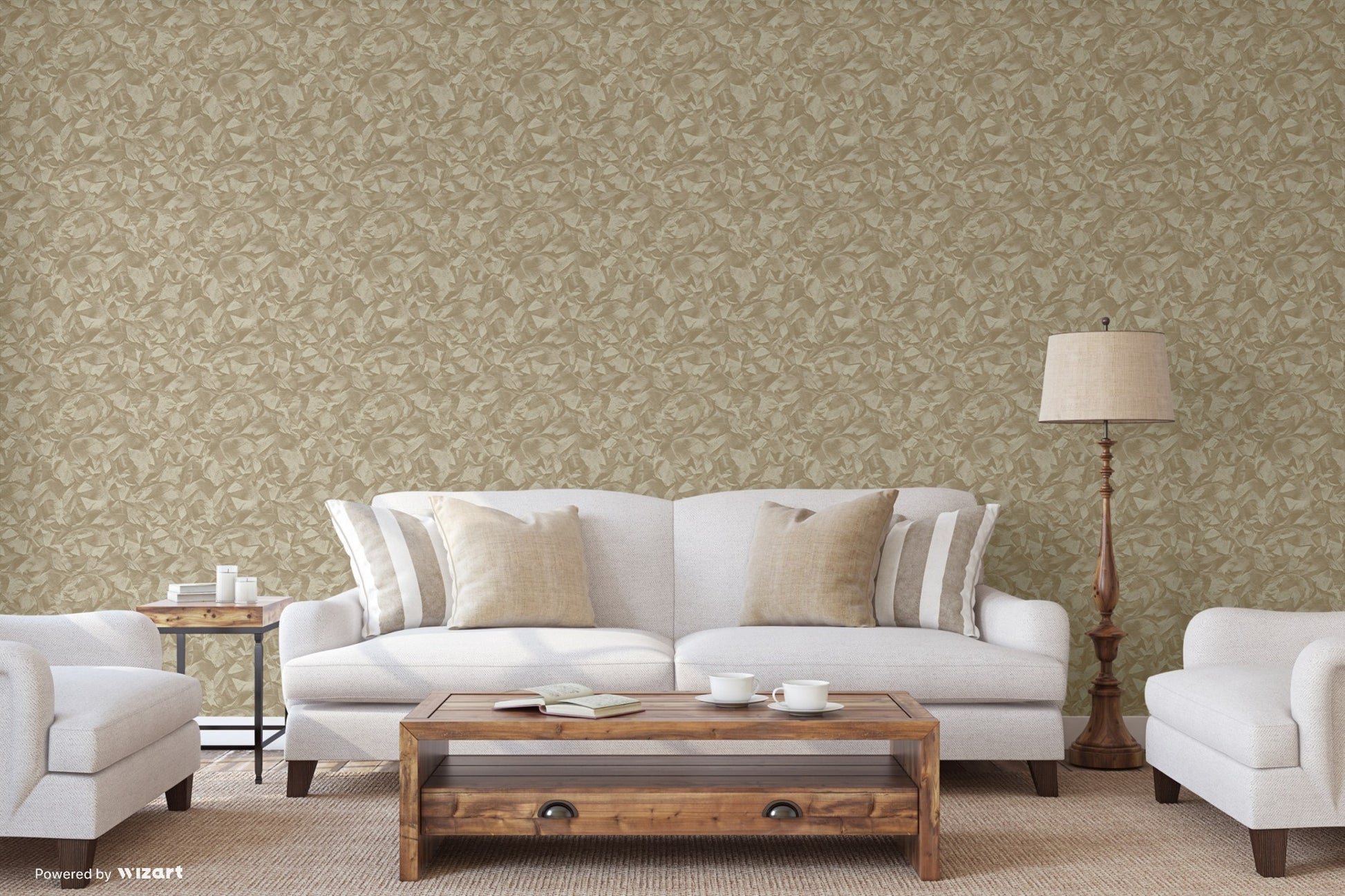 Seven Rooms Warm Grey Modern Stone Wallpaper by La Belle Maison