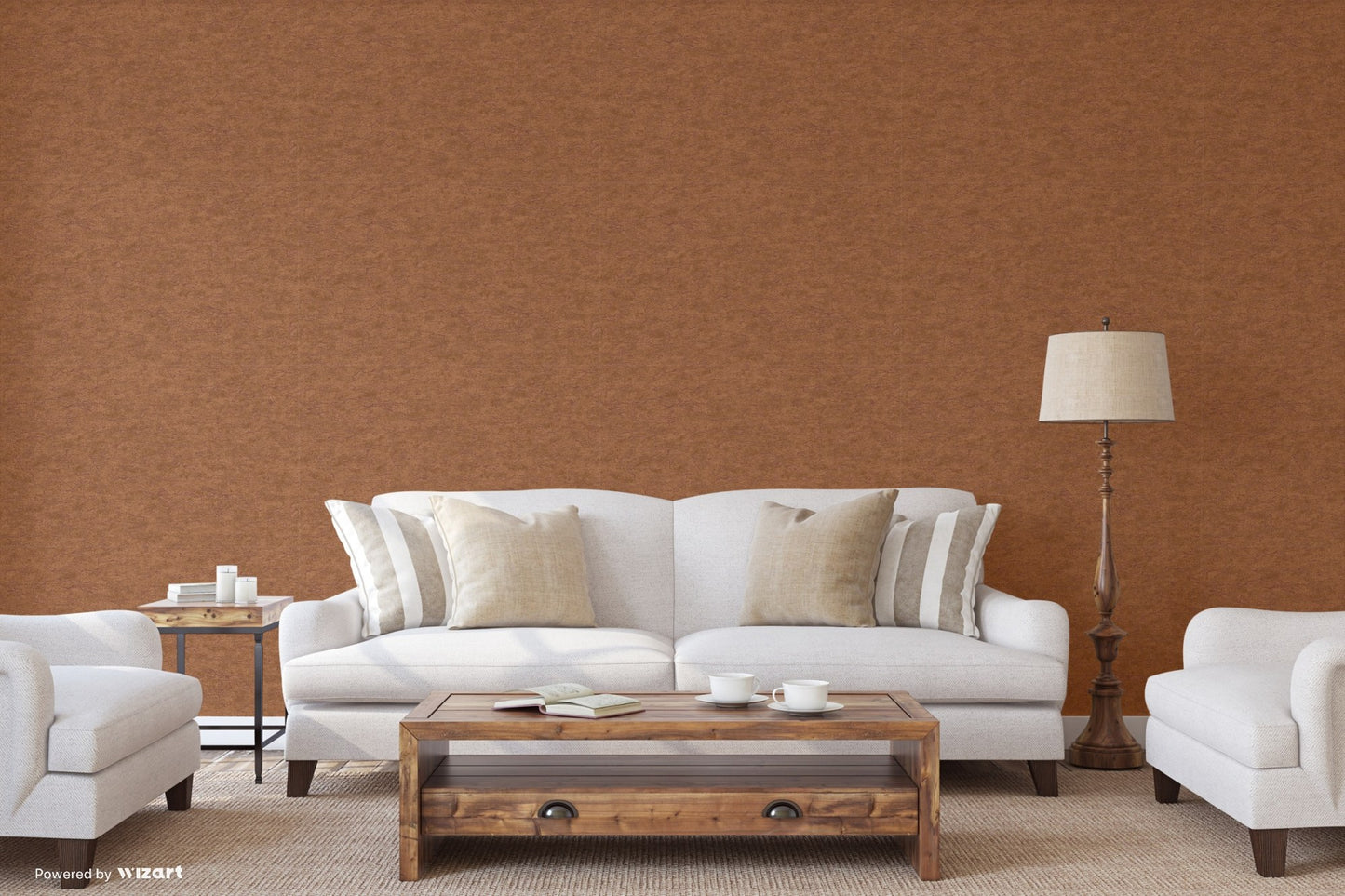 Seven Rooms Terracotta Subtle Pattern Wallpaper by La Belle Maison