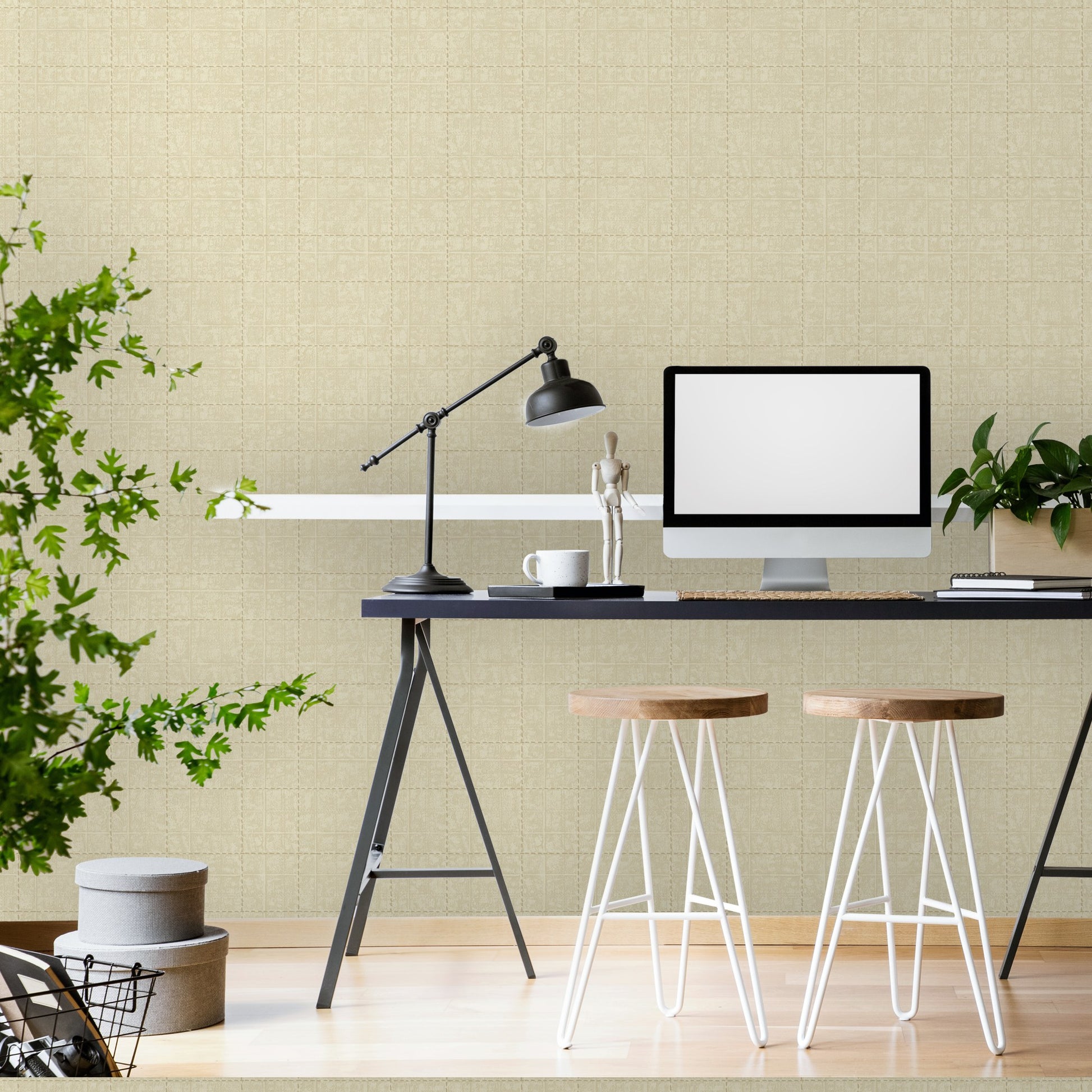 Signature Maison Pearl Refined Linen Wallpaper by La Belle Maison