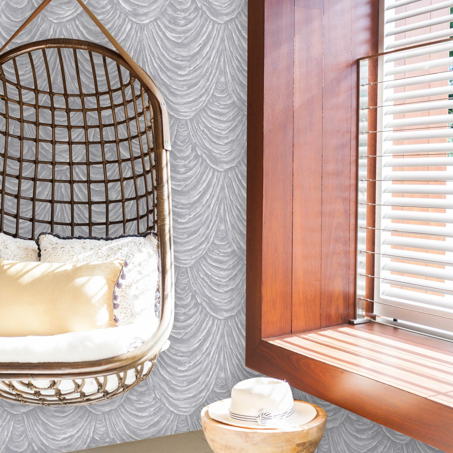 Signature Maison Powder Blue Fine Surface Wallpaper by La Belle Maison
