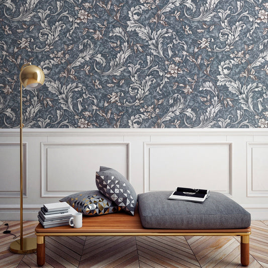 Signature Maison Ash Refined Linen Wallpaper II by La Belle Maison