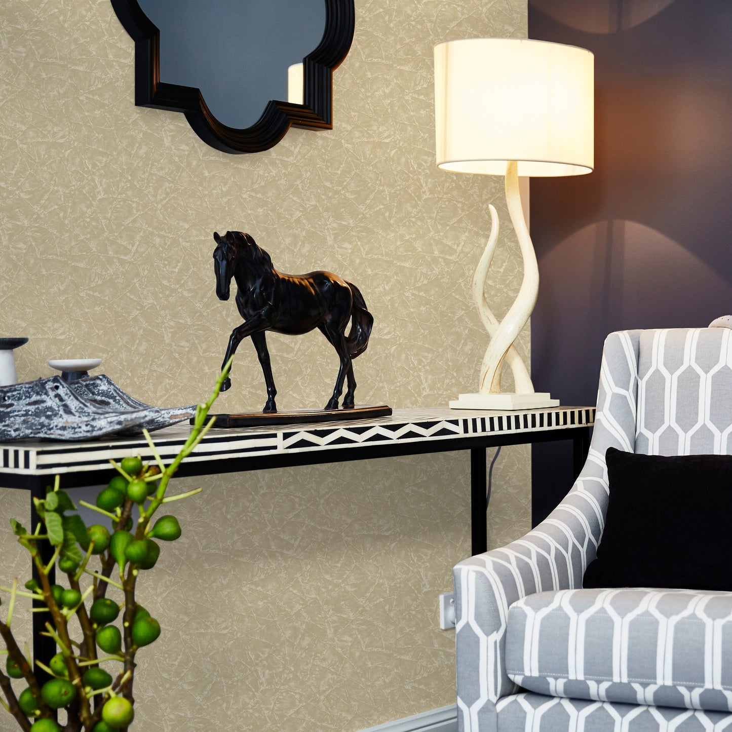 Signature Maison Smoke Elegant Weave Wallpaper by La Belle Maison