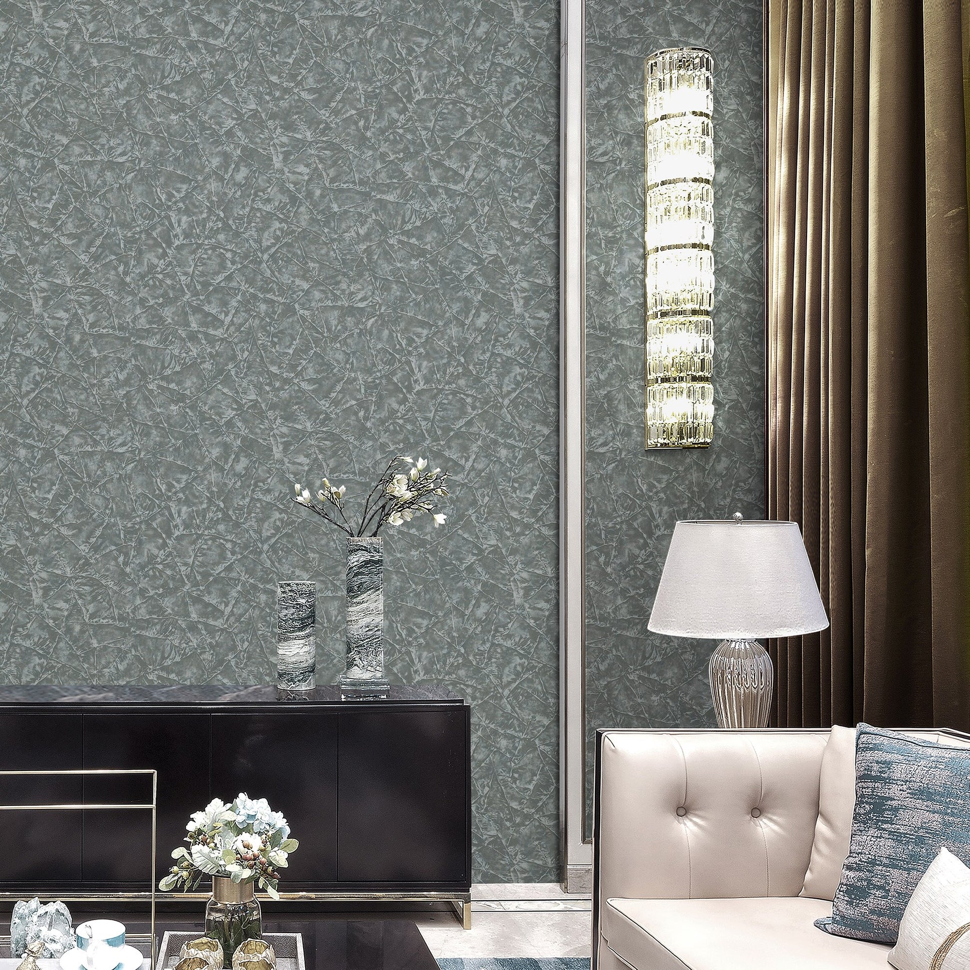 Signature Maison Silver Premium Neutral Wallpaper by La Belle Maison