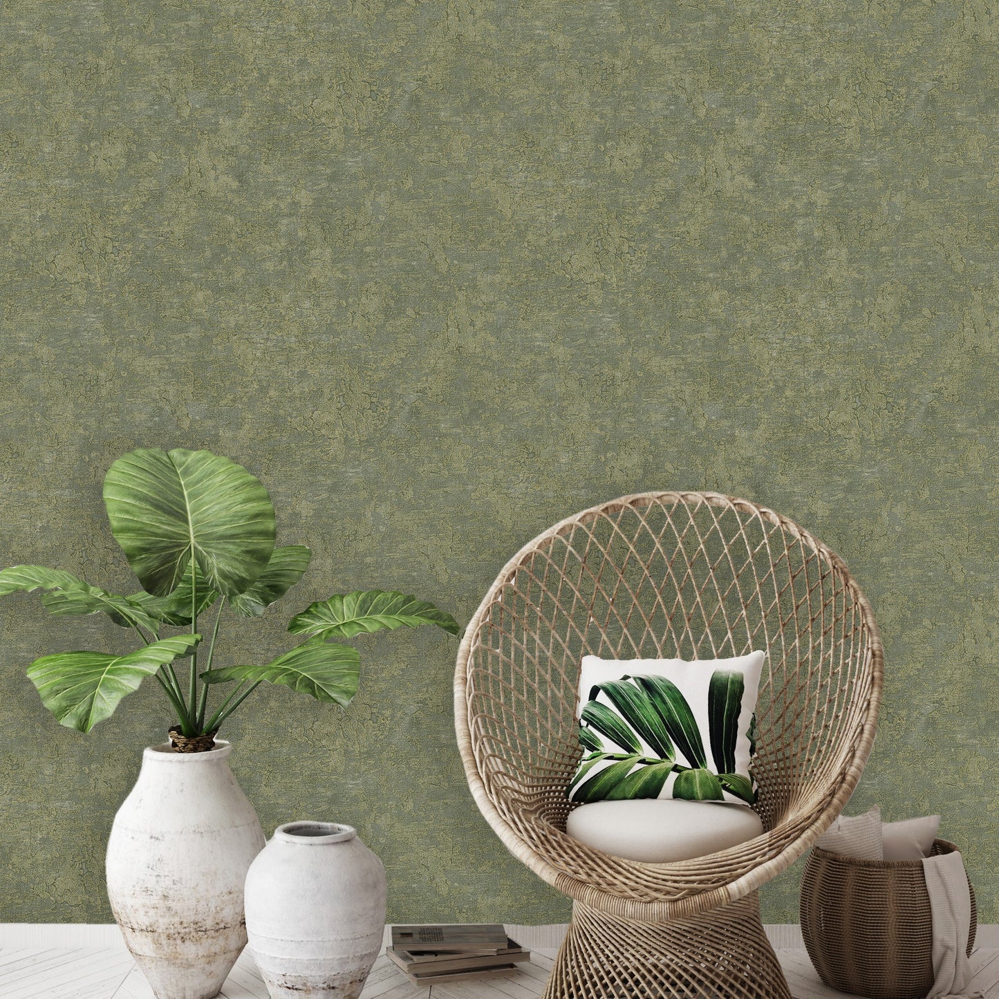 Signature Maison Slate Refined Linen Wallpaper by La Belle Maison