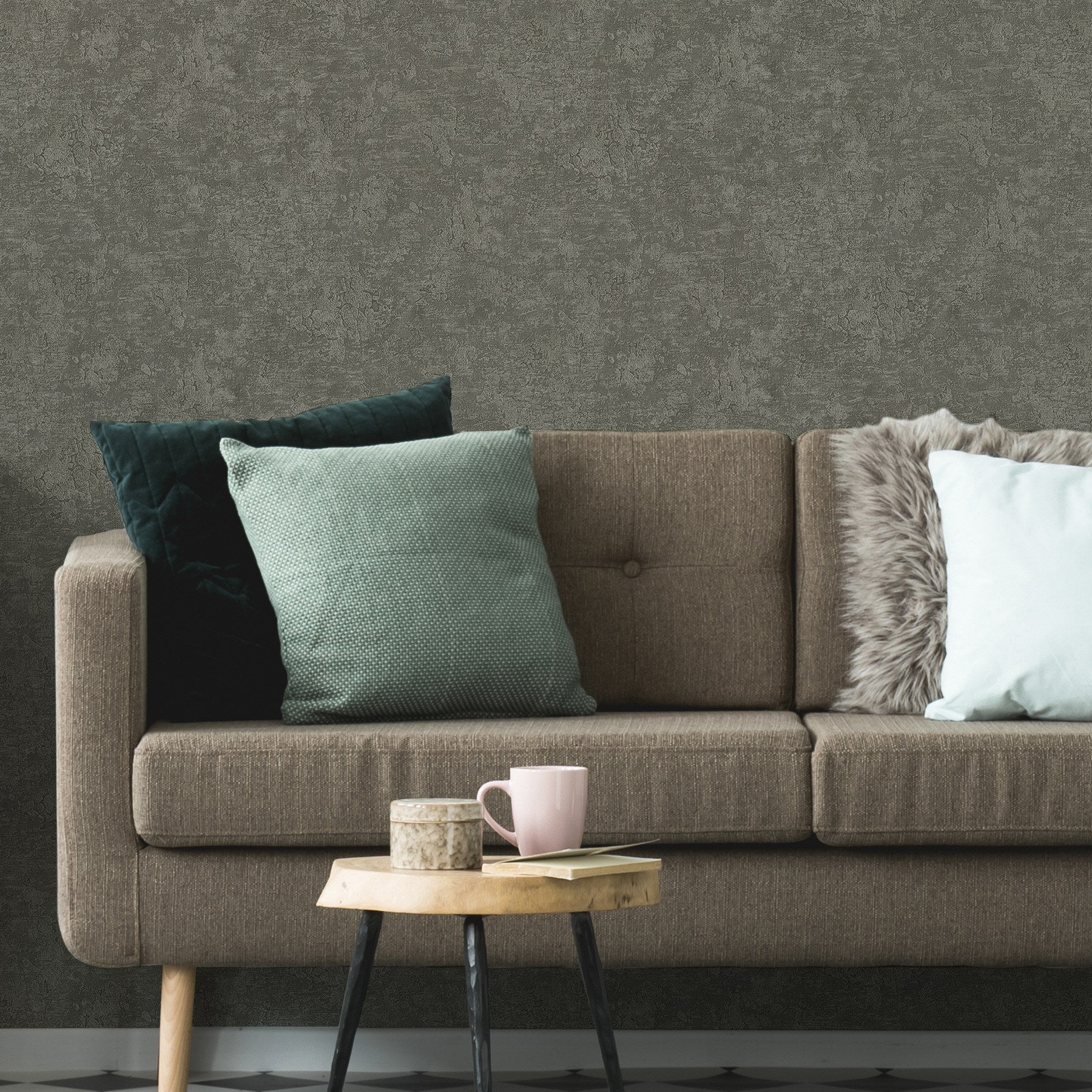 Signature Maison Ash Grey Signature Texture Wallpaper by La Belle Maison