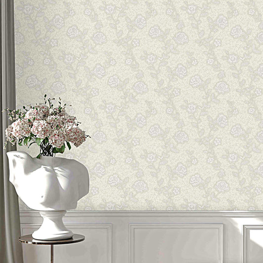 Signature Maison Silver Taupe Fine Surface Wallpaper by La Belle Maison