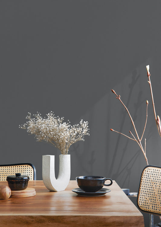 Soft Hue Mist Grey Calm Linen Wallpaper by La Belle Maison