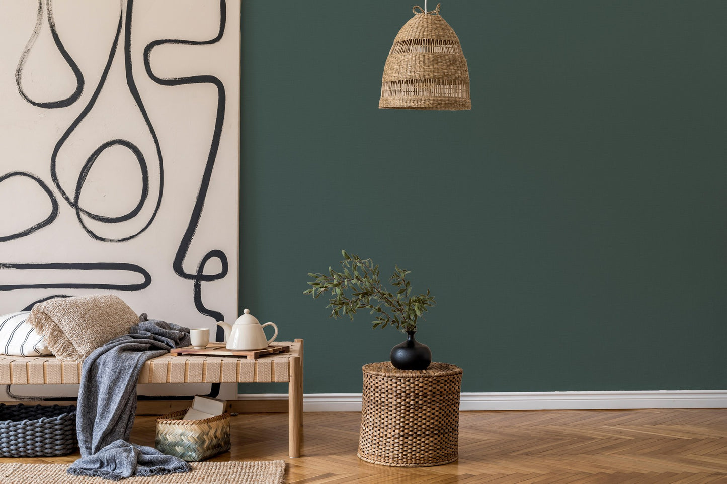 Soft Hue Navy Muted Texture Wallpaper by La Belle Maison