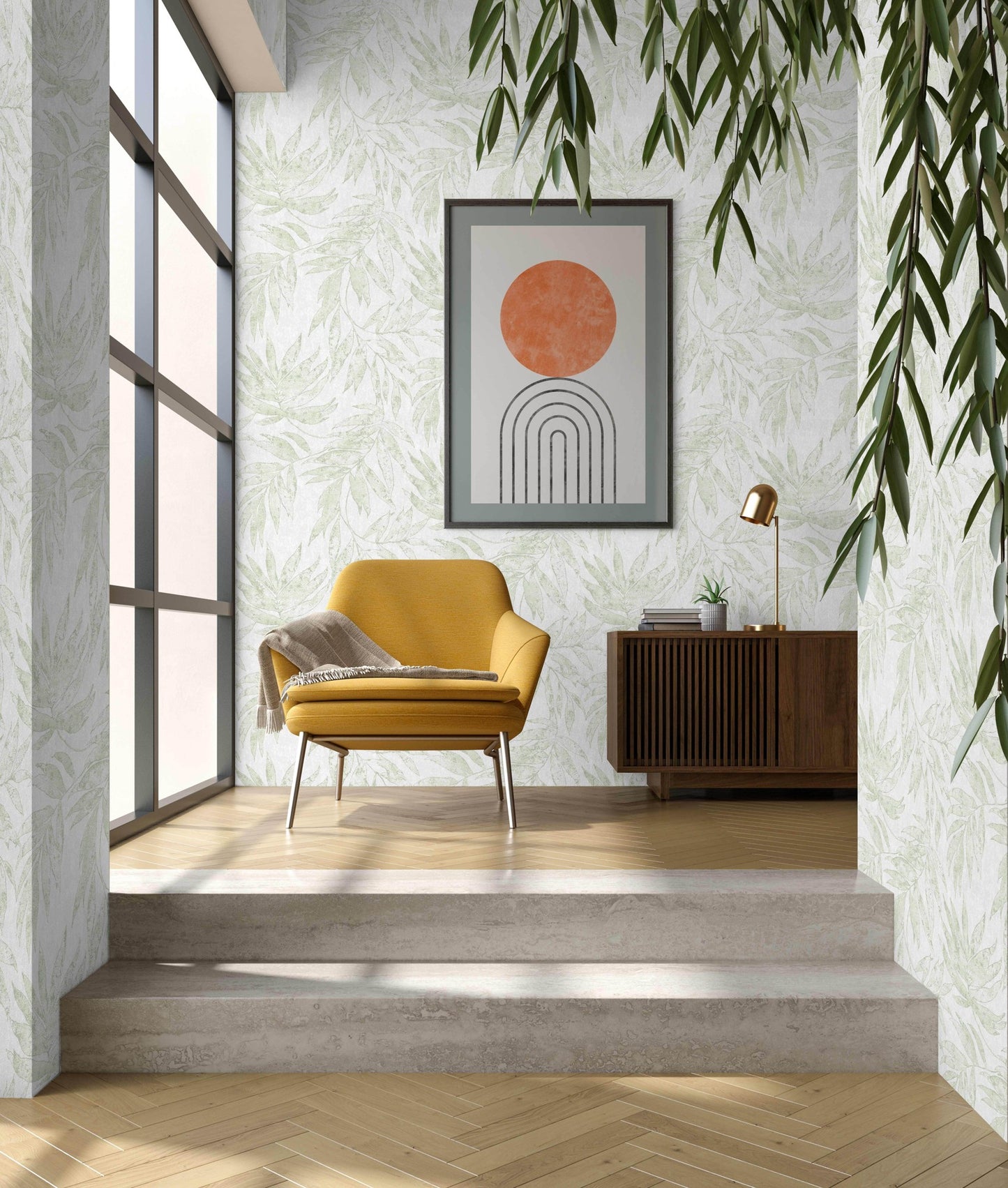Soft Hue Seafoam Calm Linen Wallpaper by La Belle Maison