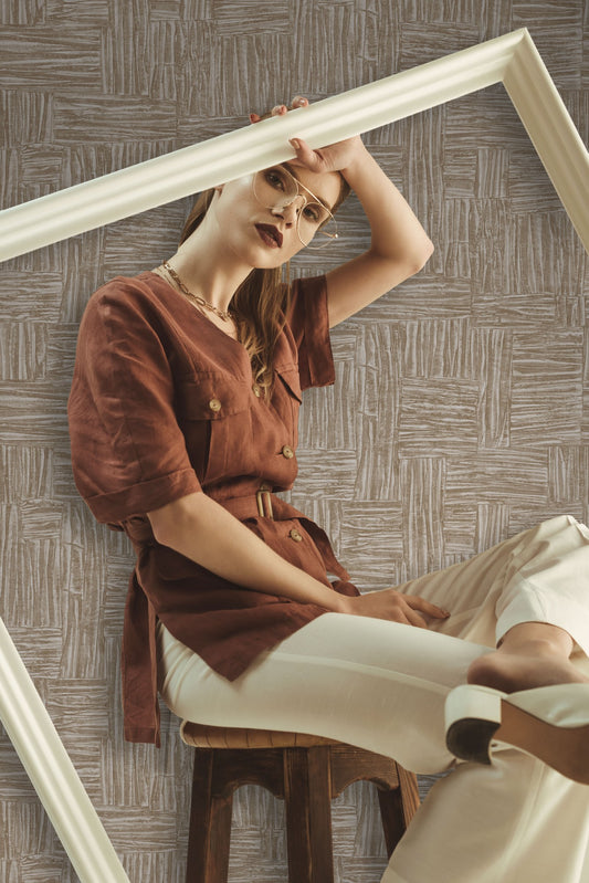 The Muse Collection Mushroom Artful Surface Wallpaper by La Belle Maison