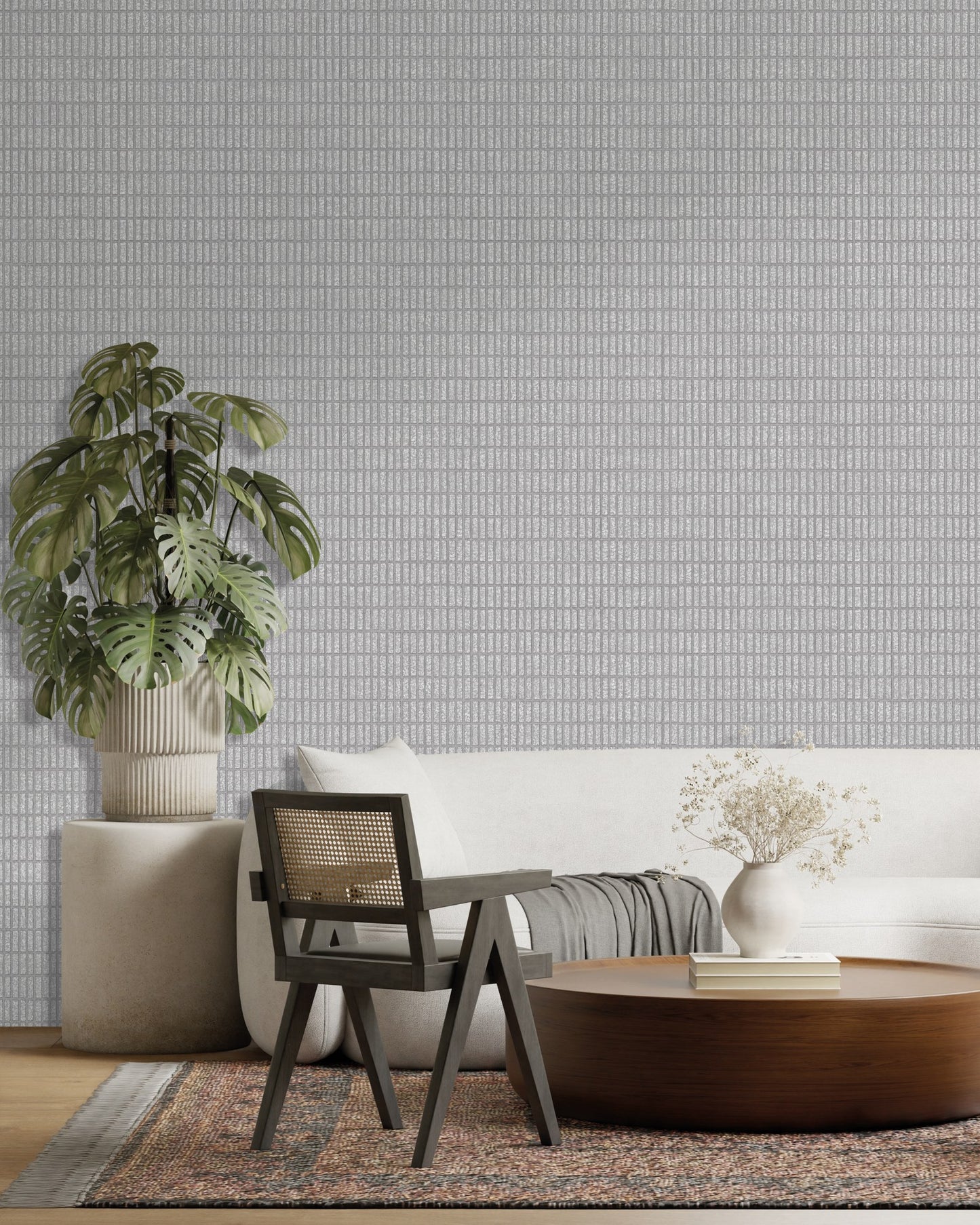The Muse Collection Silver Taupe Creative Pattern Wallpaper by La Belle Maison
