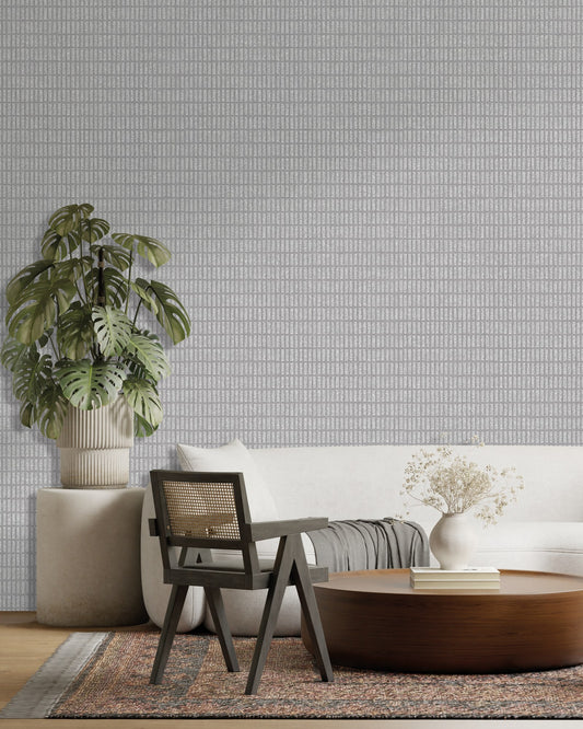 The Muse Collection Silver Taupe Creative Pattern Wallpaper by La Belle Maison