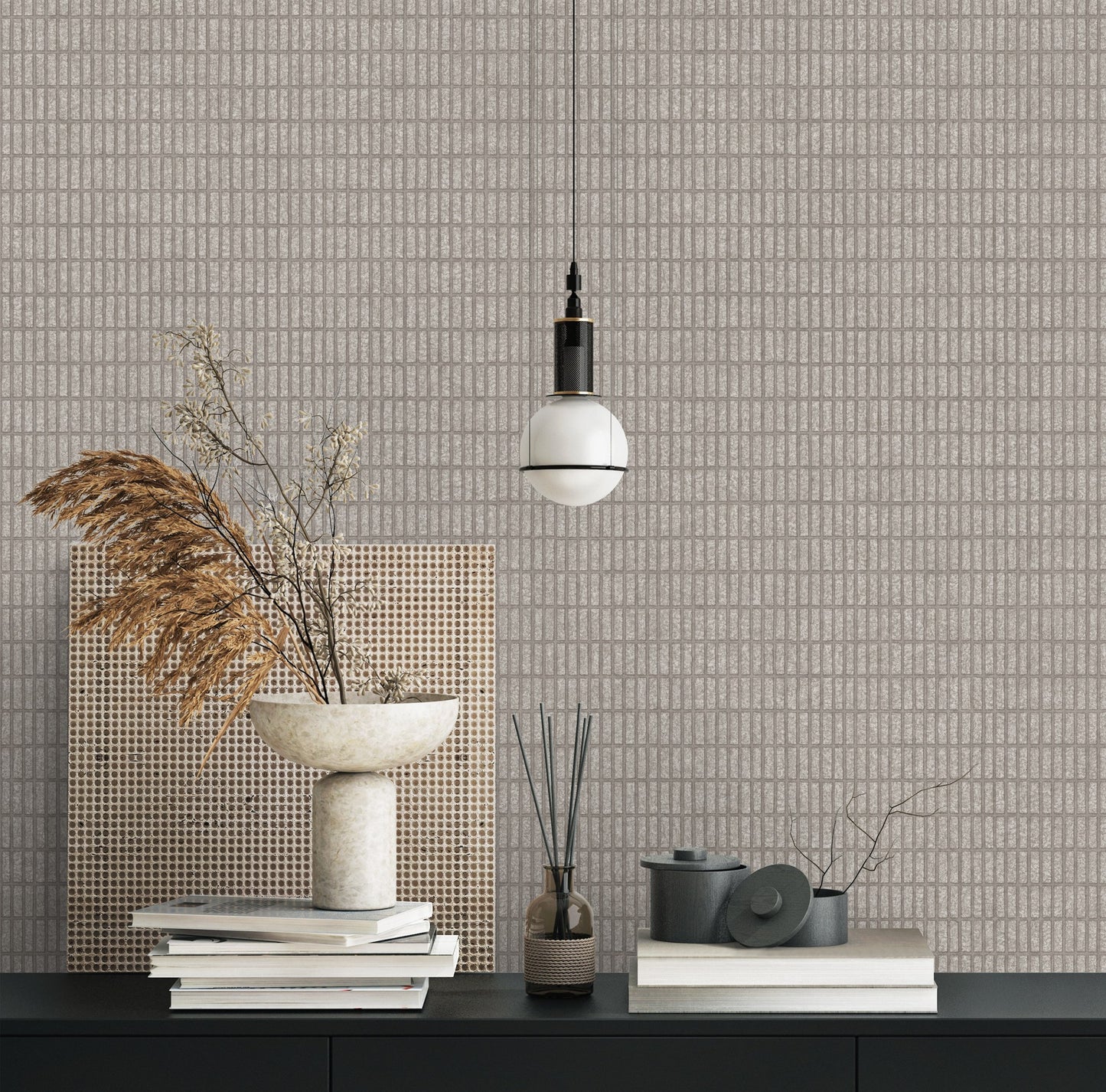 The Muse Collection Warm Grey Soft Abstract Wallpaper by La Belle Maison
