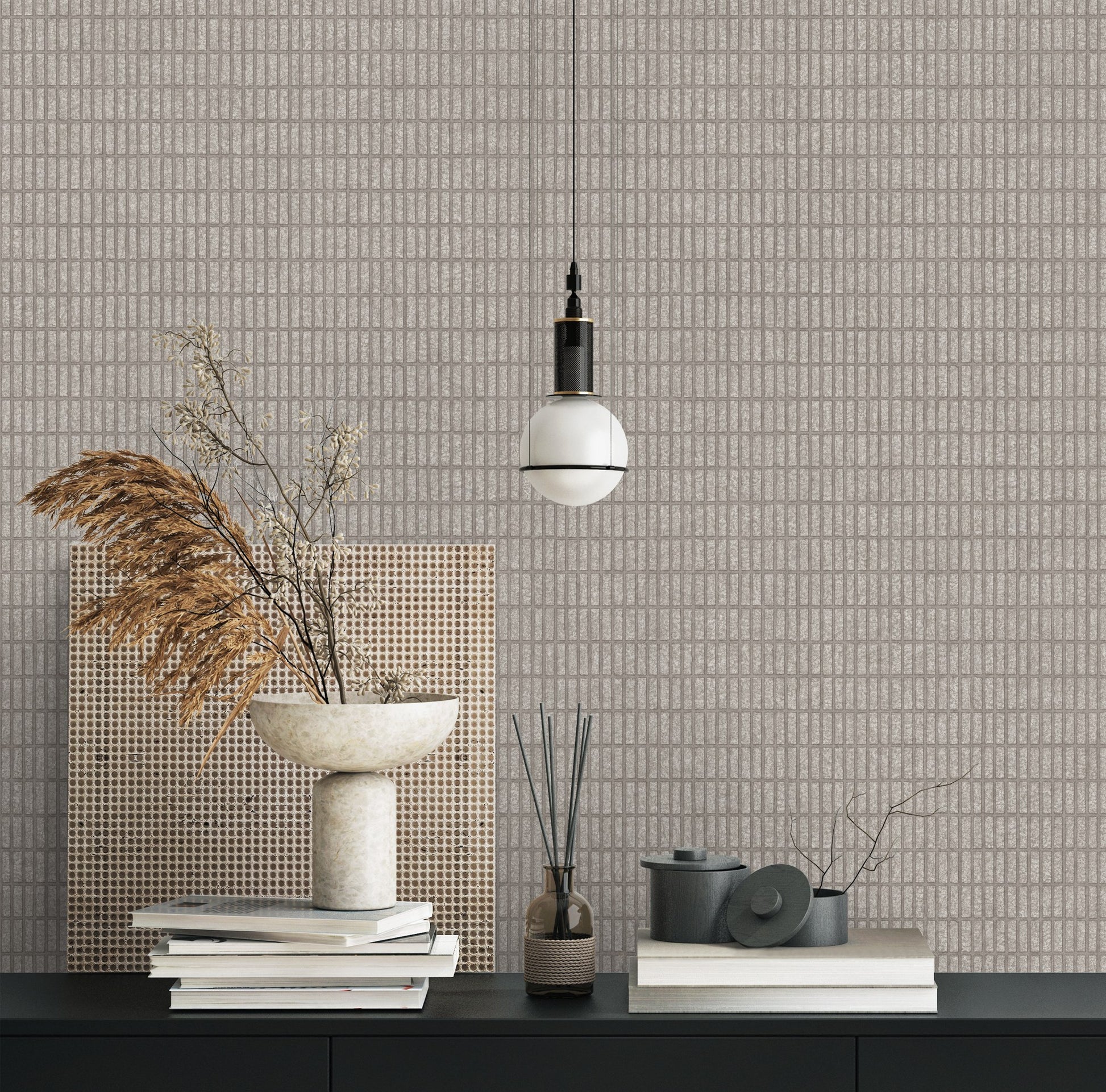 The Muse Collection Warm Grey Soft Abstract Wallpaper by La Belle Maison