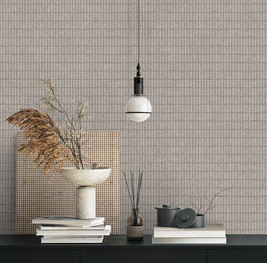 The Muse Collection Warm Grey Soft Abstract Wallpaper by La Belle Maison