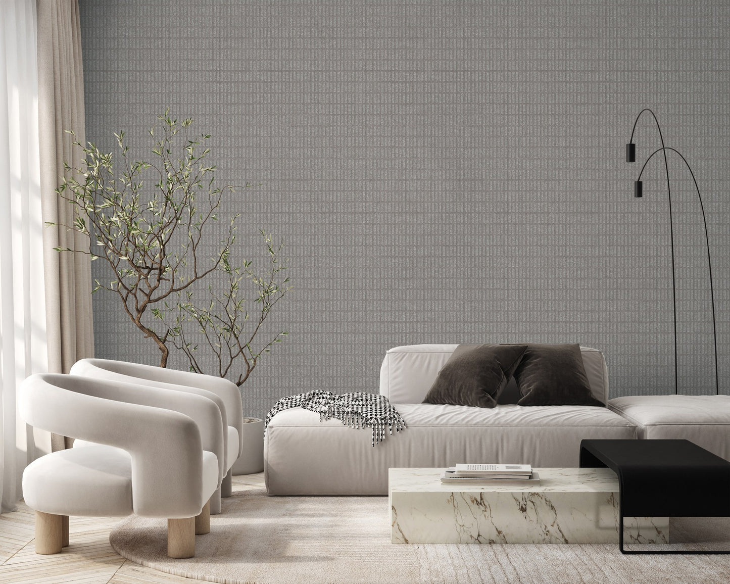 The Muse Collection Silver Taupe Soft Abstract Wallpaper by La Belle Maison
