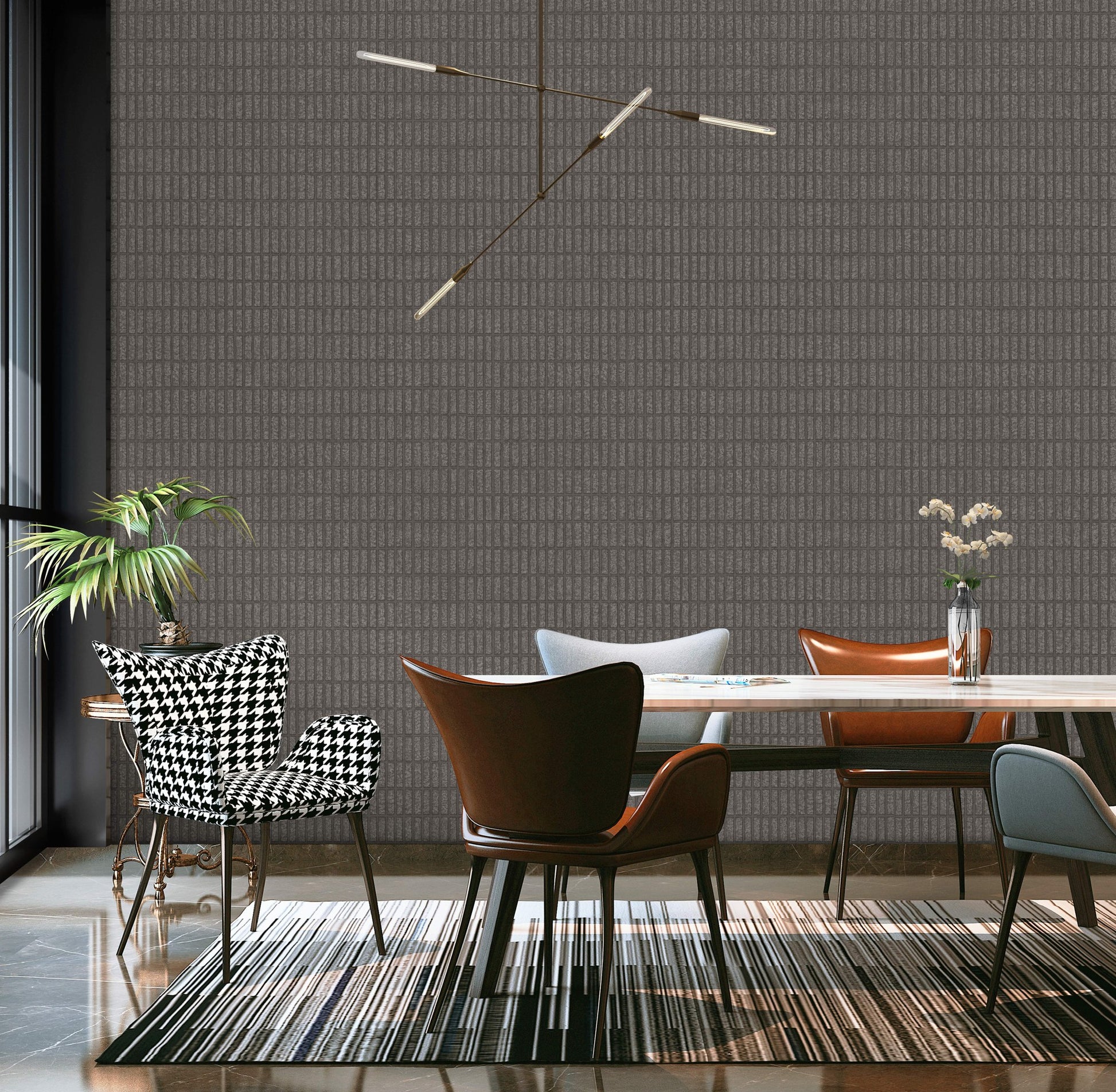 The Muse Collection Slate Studio Motif Wallpaper by La Belle Maison