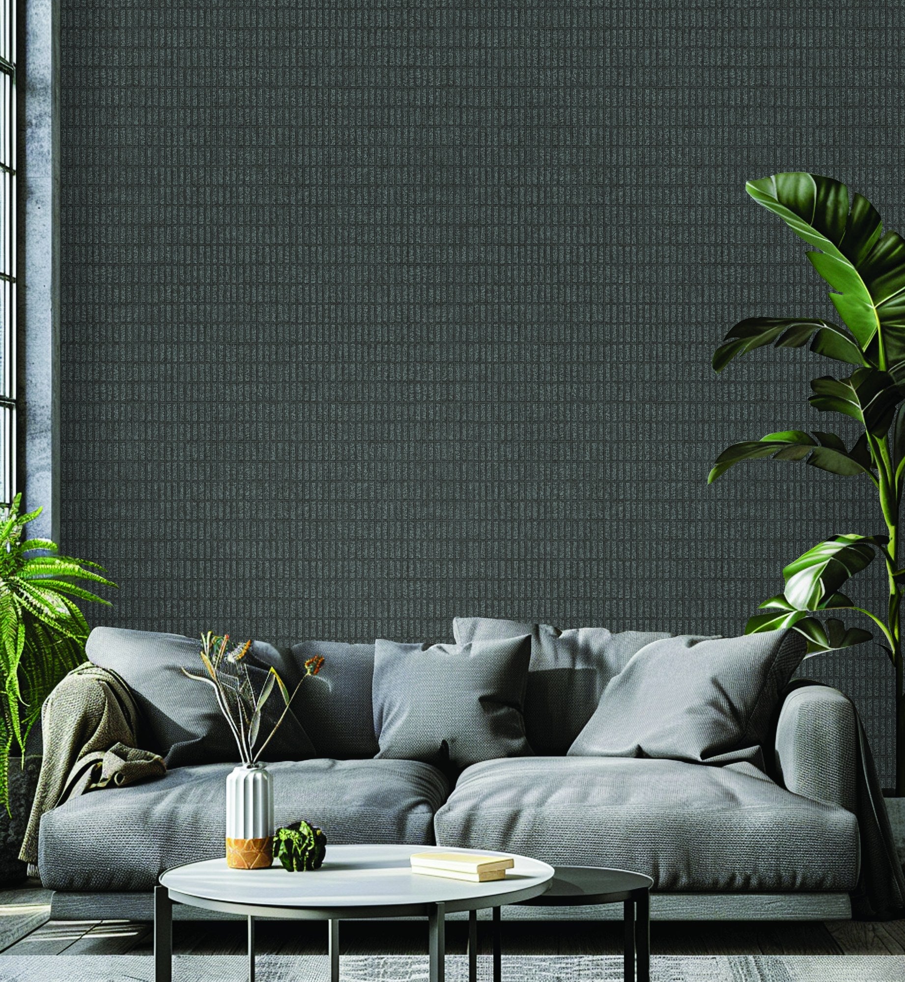 The Muse Collection Pewter Artful Surface Wallpaper by La Belle Maison