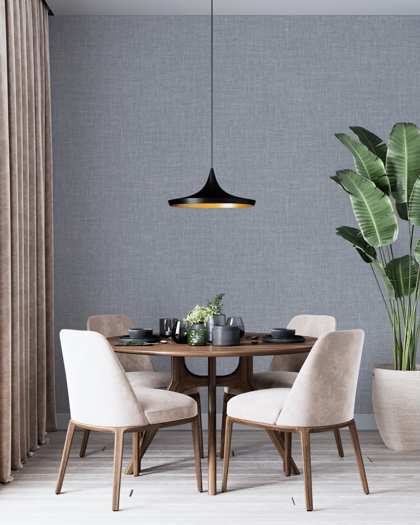 The Muse Collection Silver Taupe Studio Motif Wallpaper by La Belle Maison