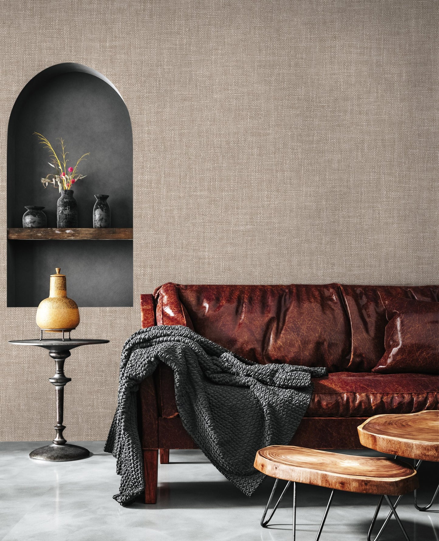 The Muse Collection Slate Artful Surface Wallpaper by La Belle Maison